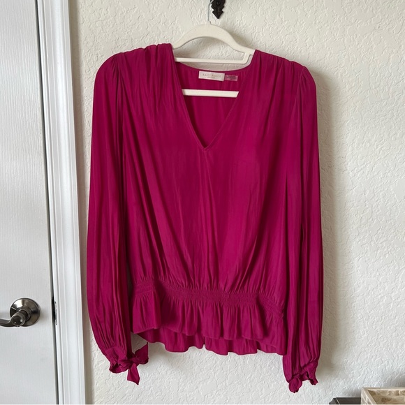 Ramy Brook Hot Pink Slit Sleeve Blouse Small - Picture 2 of 3